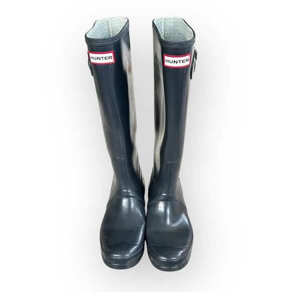 Hunter Original Tall Black Rain Boots Damaged Toe Womens Size EU 40/41 US 10 - Picture 2 of 7